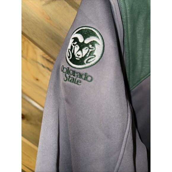 Colorado State Rams Jacket Under Armour Mens Med Green Cold Gear Loose 1/2 Zip - Picture 5 of 5